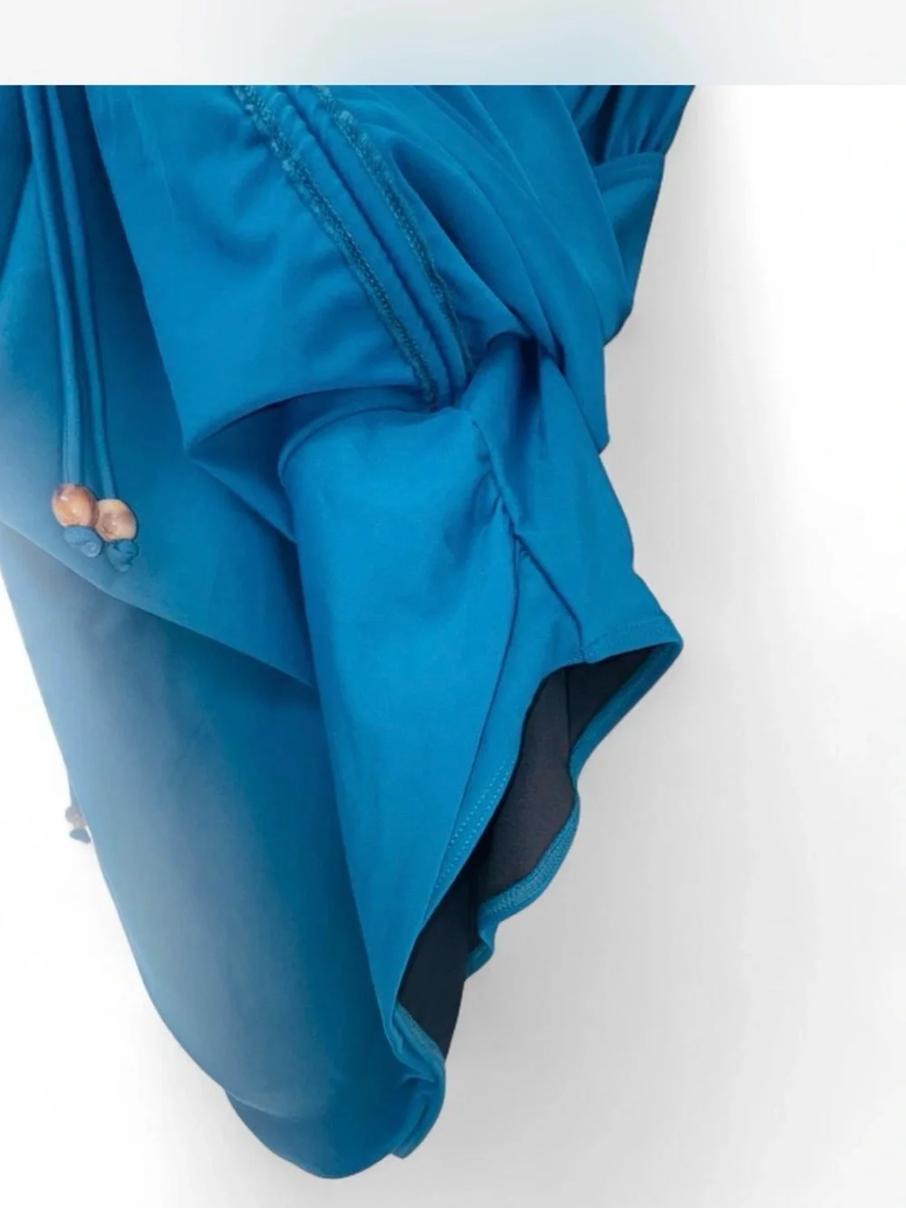 NWT BloomChic Size 26 Solid Teal Keyhole Swim Romper Pockets One Piece 4X - Picture 6 of 11